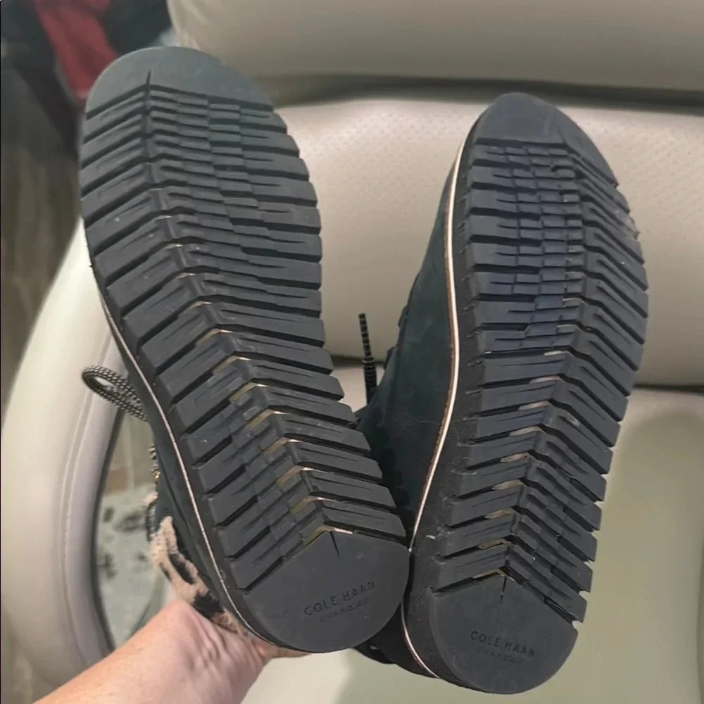 Cole Haan Black Winter Rain Boots with Rugged Sole - Picture 7 of 12